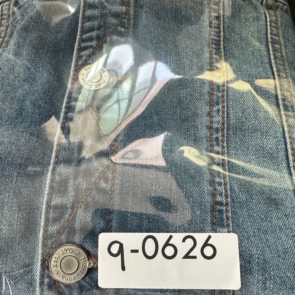 Mudd Distressed Cropped Denim Jean Jacket Medium Streetwear Grunge Preppy EUC - Picture 9 of 9